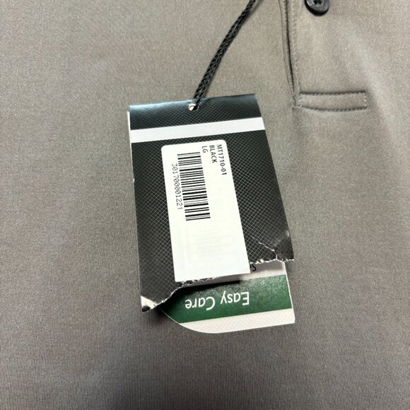 NWT Masters Tech Mens Golf Polo Size Large Grey Black Colorblock Performance - Picture 3 of 13